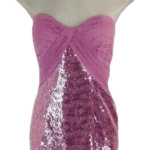 Vicky Tiel DARK ROSE Strapless Sequined Party Cocktail Dress